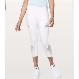 NEW‎ Lululemon Forget The Sweat Crop *21" Size 6 White